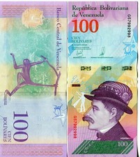 Venezuela Banknote 100 Bolivares Papiergeld Geldschein aus Südamerika UNC. comprar usado  Enviando para Brazil