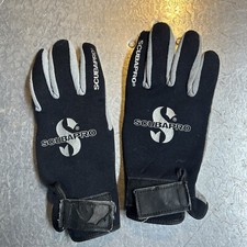 Usado, Luvas de mergulho vintage SCUBAPRO® tamanho MÉDIO preto cinza camurça comprar usado  Enviando para Brazil