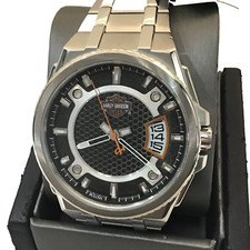 Bulova Harley Davidson relógio masculino prata aço 45mm mostrador preto 78B180 comprar usado  Enviando para Brazil