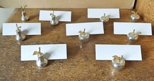 9 porta-cartões vintage da década de 1990 APPLES & PERAS PRATA PRATO E DOURADO nome de lugar de mesa comprar usado  Enviando para Brazil