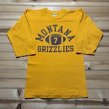 Camiseta deportiva de fútbol americano vintage de los 70 Champion Blue Bar Montana Grizzlies talla pequeña segunda mano  Embacar hacia Mexico