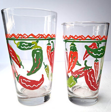 Conjunto de 2 copos vintage de pimenta vermelha e verde 1-16 oz e 1-24 oz, usado comprar usado  Enviando para Brazil