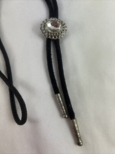 Gravata bolo oval em loop aço inoxidável preto algodão 34” bolero ajustável comprar usado  Enviando para Brazil