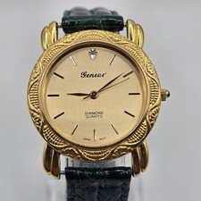 Relógio feminino Geneve diamante quartzo pulseira de couro verde 34 mm  comprar usado  Enviando para Brazil