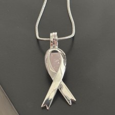 Colar gaiola de conscientização sobre câncer de mama, pedra de quartzo rosa natural, usado comprar usado  Enviando para Brazil