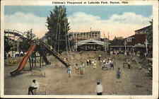 Cartão postal vintage Dayton Ohio OH Lakeside Park playground balanços deslizantes comprar usado  Enviando para Brazil