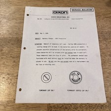 Boletim de serviço de troca de bateria Dixon 1985 comprar usado  Enviando para Brazil