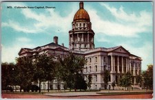 Cartão postal antigo Capitólio do Estado do Colorado Denver, CO 1910s comprar usado  Enviando para Brazil