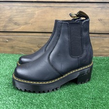 Botas femininas Dr. Martens Rometty plataforma Chelsea 7 couro preto liso comprar usado  Enviando para Brazil
