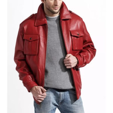 Veste cuir rouge d'occasion  Expédié en France