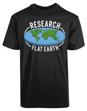 Camiseta masculina Research Flat Earth nova mapa do mundo slogan incrível manga curta camisetas comprar usado  Enviando para Brazil