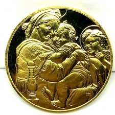 Madonna 1976 Da Cadeira Raphael Banho De Ouro Medalha Prova De Prata Esterlina, usado comprar usado  Enviando para Brazil