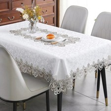 Toalha de mesa bordada de renda branca floral toalha de mesa capa de mesa festa casa comprar usado  Enviando para Brazil