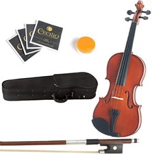 Mendini 16 polegadas verniz viola madeira maciça com estojo, arco, resina, ponte, cordas - comprar usado  Enviando para Brazil