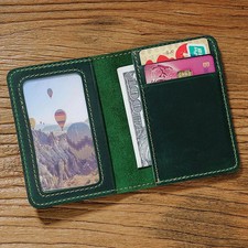 Usado, Porta-Cartão de Crédito Bifold Minimalista Couro Genuíno Carteira Ultra Fina comprar usado  Enviando para Brazil