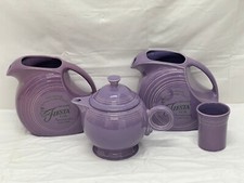 Usado, 4 peças FIESTA WARE POTTERY HOMER LAUGHLIN LILIC 60º Anv. Bule de bule de disco comprar usado  Enviando para Brazil