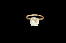 Anel solitário de ouro amarelo 14K pedra transparente tamanho: 5,5 comprar usado  Enviando para Brazil