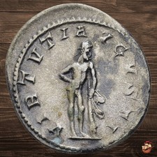 Moneda Imperio Romano - Plata Antoniniano - Gordiano III VIRTVTI AVGVSTI Roma@Q1117 segunda mano  Embacar hacia Mexico