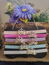 2 BABY TODDLER RECÉM-NASCIDO PRINCESA TIARA COROA CABELO ELÁSTICO HEADBAND ACESSÓRIO DE CABELO  comprar usado  Enviando para Brazil