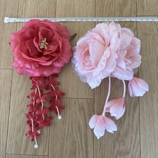 Usado, Conjunto de clipe de flor rosa, usado, decoração de fibra sintética rosa comprar usado  Enviando para Brazil