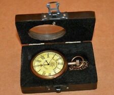 Vintage antigo relógio de bolso marítimo latão victoria londres presente com caixa de madeira comprar usado  Enviando para Brazil