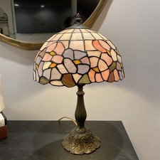 Abajur de mesa vintage estilo Tiffany vitral floral mosaico metal - 2 abajures $200 comprar usado  Enviando para Brazil
