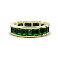 Conjunto de canais de esmeralda corte esmeralda 6x4mm anel banda Eternity folheado a ouro amarelo comprar usado  Enviando para Brazil