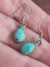 Silver turquoise earrings for sale  BIRMINGHAM