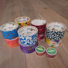 Lote de 11 rollos de cinta adhesiva marca Duck impresiones mixtas - 2 nuevos 0,75" x 180" segunda mano  Embacar hacia Mexico