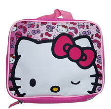 Usado, Bolsa de almoço escolar Hello Kitty lanche sacola isolada estampa rosa Sanrio NOVA comprar usado  Enviando para Brazil