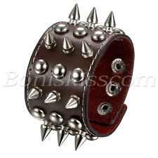 Pulseira de couro ajustável masculina punk rock rebite largo fivela espiga comprar usado  Enviando para Brazil
