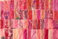 EN Gran Lote 100% Rosa Melocotón Pura Seda Vintage Tela Sari Acolchado Artesanía Pascua segunda mano  Embacar hacia Mexico