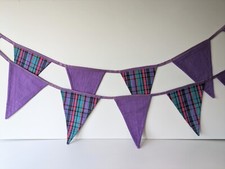 Purple tartan bunting for sale  TURRIFF