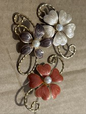Vintage flower brooches for sale  LONDON