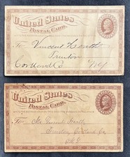 Usado, LOTE DE 2 CARTÕES POSTAIS DOS EUA DE 1875 ENVIADOS PARA A MESMA PESSOA EM TRUXTON NY-CORTLAND CNTY comprar usado  Enviando para Brazil