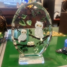 Vintage Acrílico 3-D Família Coruja Branca em Árvore, Decorativo Pintado à Mão 7”x4.5”  comprar usado Vintage Acrílico 3-D Família Coruja Branca em Árvore, Decorativo Pintado à Mão 7”x4.5”  comprar usado  Enviando para Brazil