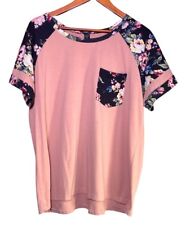 Usado, Blusa feminina Shein Curve rosa floral bolso frontal plus size 2XL comprar usado  Enviando para Brazil