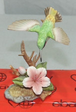 Estatueta vintage 1989 Maruri beija-flor de garganta rubi com azaléia H-8911 comprar usado  Enviando para Brazil
