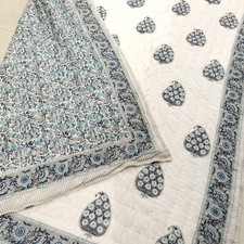 Cobertor de colcha de inverno cama de casal bloco de mão Jaipuri Razai algodão indiano tamanho King comprar usado  Enviando para Brazil