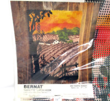 Tapete vintage Bernat com trava gancho malha de lona rústico pôr do sol 3931 1980 fio tabrette comprar usado  Enviando para Brazil