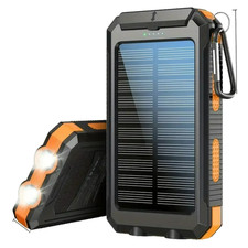 Power Bank Solare Portatile 10000mAh con Luce LED Batteria Ricaricabile al Litio na sprzedaż  Wysyłka do Poland