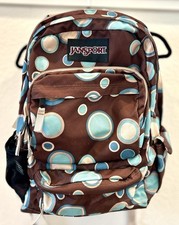 Mochila de viagem escolar Jansport marrom azul-petróleo bronzeado bolsos padrão bolinhas comprar usado  Enviando para Brazil