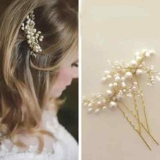 Grampo de cabelo para casamento noiva cristal strass flor pérola falsa 2 peças comprar usado  Enviando para Brazil