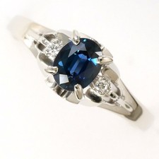 Anel Joia Pm900 tamanho 12 safira 0,54 diamante cerca de 3,4 g frete grátis usado comprar usado  Enviando para Brazil