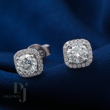 Orecchini moissanite halo usato  Spedire a Italy