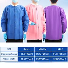 Jaquetas descartáveis de laboratório JMU SMS casacos médicos comprimento quadril 3 bolsos com punhos de malha comprar usado  Enviando para Brazil