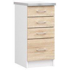 AKORD Szafka LIMA S40 SZ4 + BLAT BIAŁY/DĄB SONOMA na sprzedaż  PL
