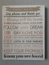 Family rules sign for sale  Lubbock