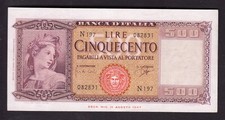 banconota 500 lire usato  Italia