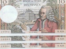 Suite billets francs d'occasion  Aunay-sur-Odon
